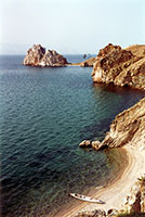 Cape Burkhan and cliff Bogatyr (Hercules).