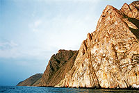 Sagan–Zaba and Chyorny cliffs. Cape Krestovskii in the distance.