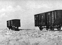 Железная дорога по льду озера Байкал