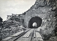 Строительство тоннеля № 1 Кругобайкальской железной дороги