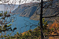 Кругобайкальская железная дорога, вид с Приморского хребта.