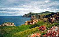 Northern tip on the Island of Olkhon from the top of Cape Sagan–Khushun.