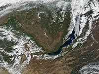 Весенний Байкал, вид из космоса.