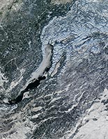 Космический снимок зимнего Байкала. Космический снимок зимнего Байкала.