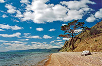 Baikal's shore near the mouth of the river Talovka.