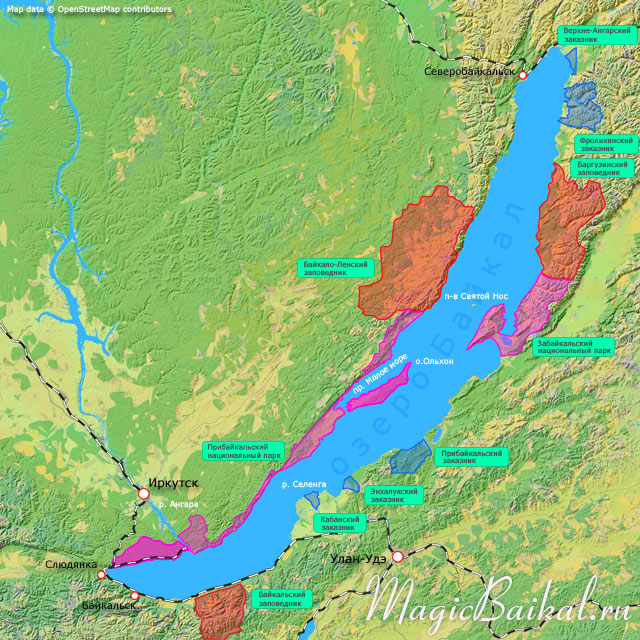 Где находится байкальский заповедник на карте